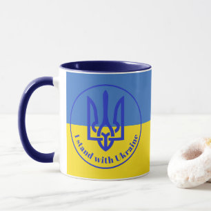 Ich stehe mit der Ukraine auf der Tasse der blauen