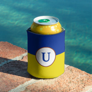Ich stehe mit der Ukraine blaugelbe Flagge Monogra Dosenkühler
