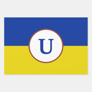 Ich stehe mit der Ukraine blaugelbe Flagge Monogra Geschenkpapier Set