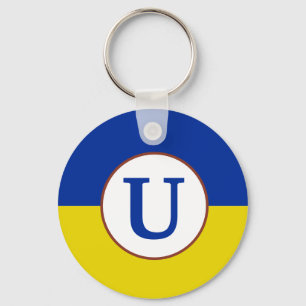 Ich stehe mit der Ukraine blaugelbe Flagge Monogra Schlüsselanhänger