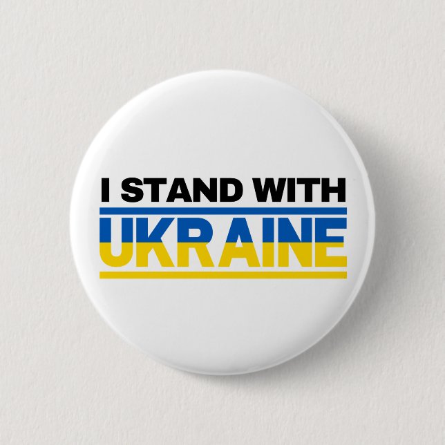 Ich stehe mit der Ukraine Button (Vorderseite)