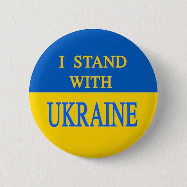 Ich stehe mit der Ukraine Button (Vorderseite)