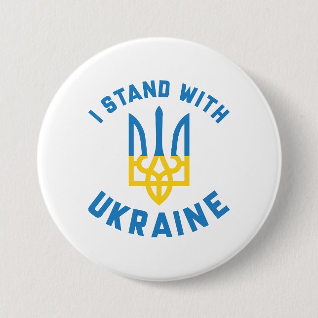 Ich stehe mit der Ukraine Button (Vorderseite)