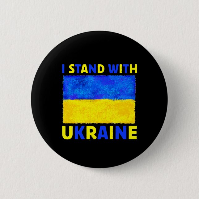Ich stehe mit der Ukraine Button (Vorderseite)
