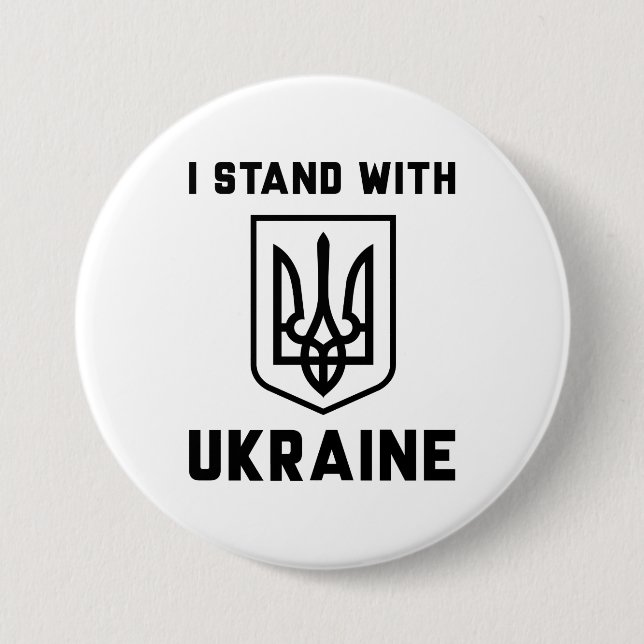 Ich stehe mit der Ukraine Button (Vorderseite)