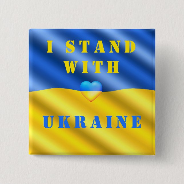 Ich stehe mit der Ukraine Button Support Freedom (Vorderseite)