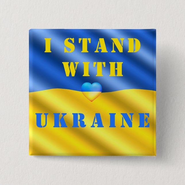 Ich stehe mit der Ukraine Button Support Freedom (Vorderseite)