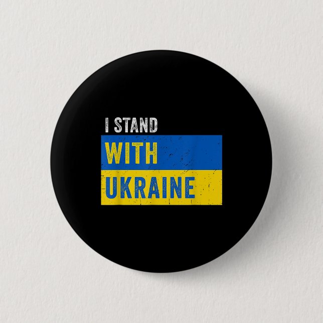 Ich stehe mit der Ukraine da - Stopp Putins Unters Button (Vorderseite)