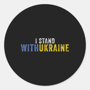 Ich stehe mit der Ukraine da - Stopp Putins Unters Runder Aufkleber