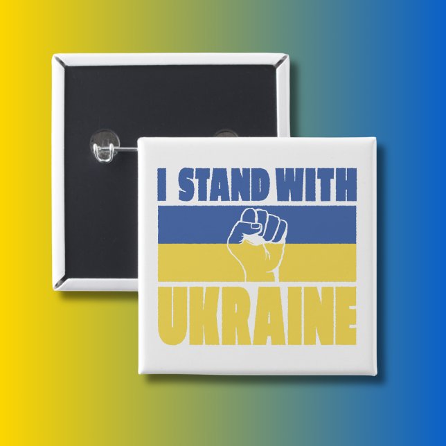 Ich stehe mit der Ukraine, die das Design der Fahn Button (Von Creator hochgeladen)