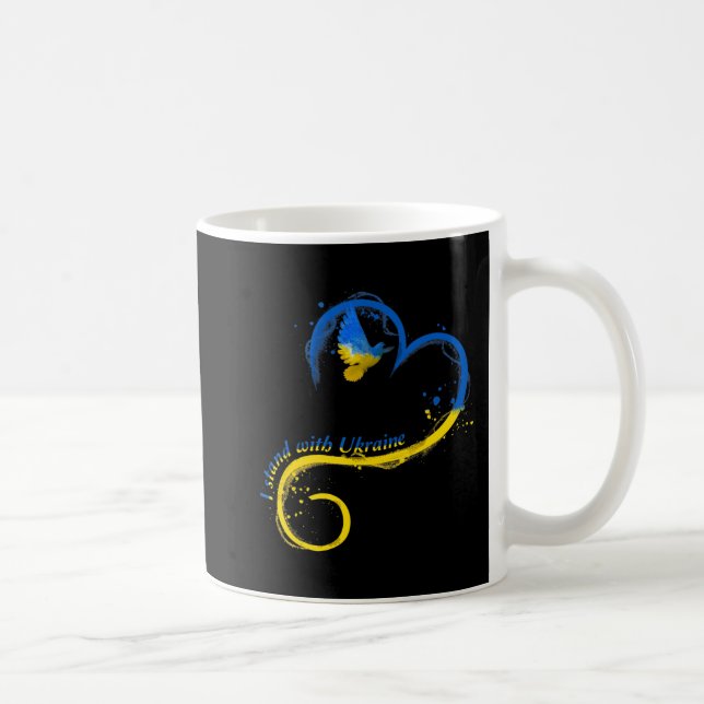 Ich stehe mit der Ukraine Dog Flag friedliche Ukra Kaffeetasse (Rechts)