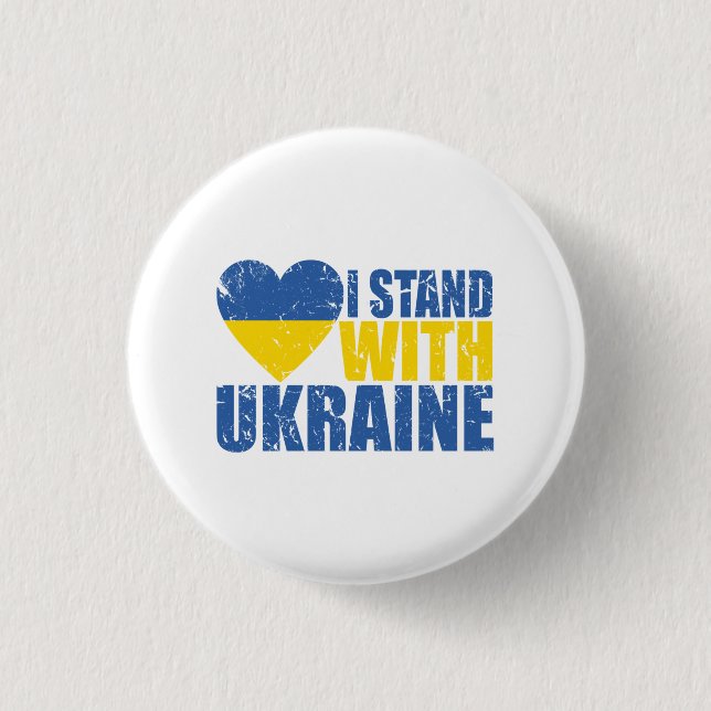 Ich stehe mit der Ukraine, einer beängstigenden uk Button (Vorderseite)