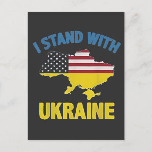 Ich stehe mit der Ukraine Feiertagspostkarte