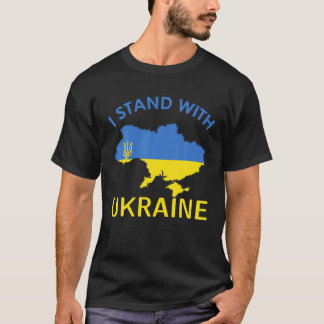 Ich stehe mit der Ukraine Flag Emblem Map Patriot T-Shirt