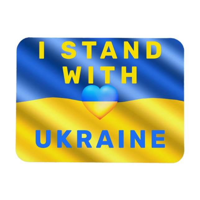 Ich stehe mit der Ukraine - Flagge - Frieden - Fre Magnet (Horizontal)