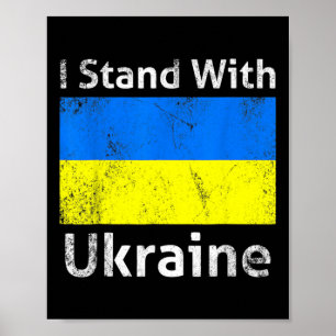 Ich stehe mit der Ukraine-Flagge Kostenloser Suppo Poster