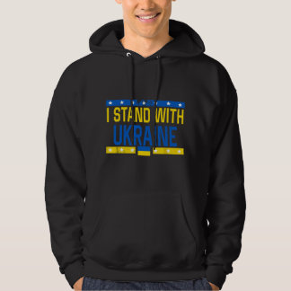Ich stehe mit der Ukraine-Flagge Sos Ukraine Unter Hoodie