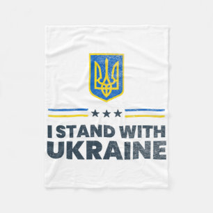Ich stehe mit der Ukraine-Flagge - Ukrainische Fla Fleecedecke