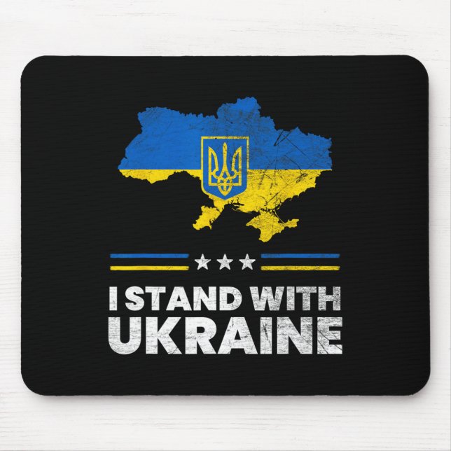 Ich stehe mit der Ukraine-Flagge - Ukrainische Fla Mousepad (Vorne)