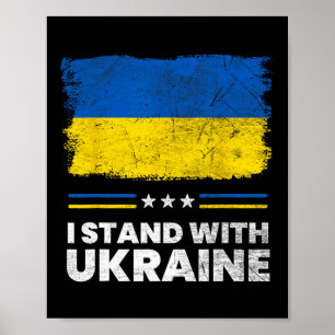 Ich stehe mit der Ukraine-Flagge - Ukrainische Fla Poster