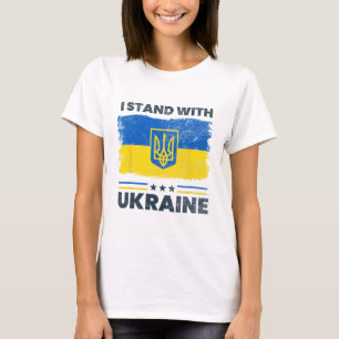 Ich stehe mit der Ukraine-Flagge - Ukrainische Fla T-Shirt