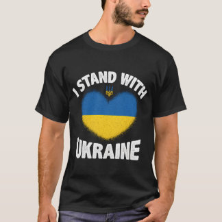 Ich stehe mit der Ukraine-Flagge Unterstütze Ukrai T-Shirt