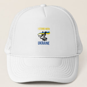 Ich stehe mit der Ukraine – Friedenstauben-Design Truckerkappe