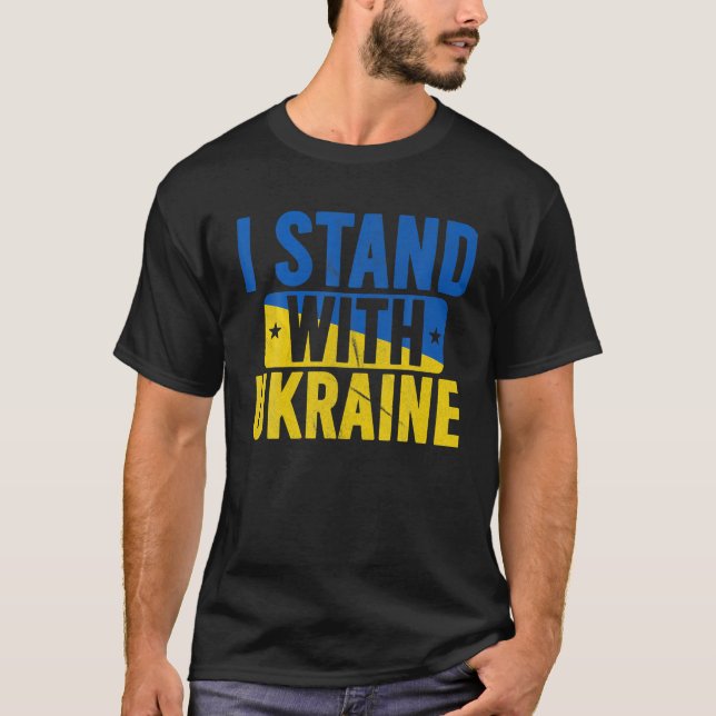 Ich stehe mit der Ukraine für den Frieden unter uk T-Shirt (Vorderseite)