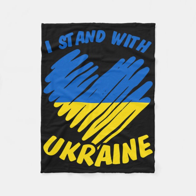Ich stehe mit der Ukraine I Ukrainische Flagge Bla Fleecedecke (Vorderseite)