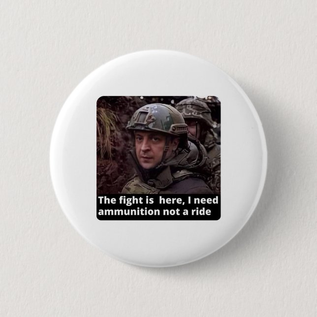 Ich stehe mit der Ukraine, ich stehe mit Zelensky Button (Vorderseite)