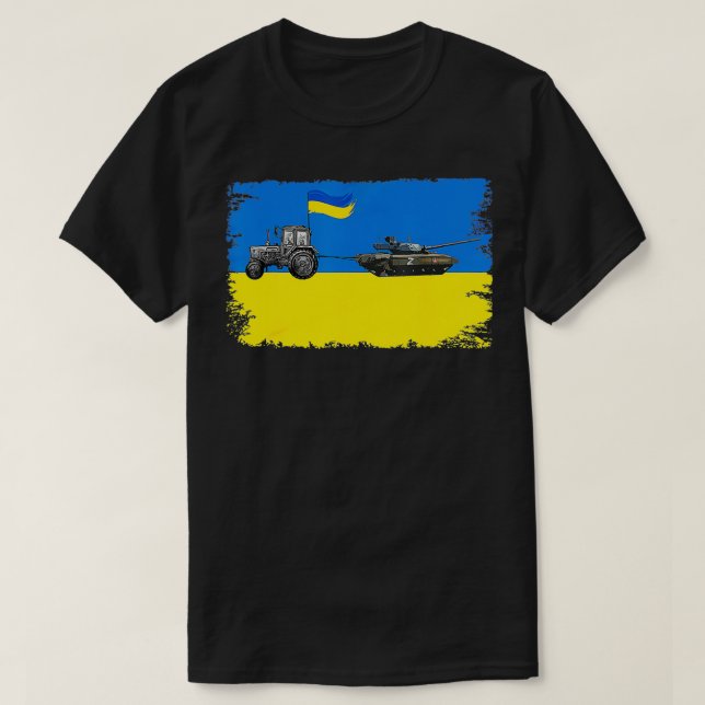 Ich stehe mit der Ukraine im sonnigen ukrainischen T-Shirt (Design vorne)