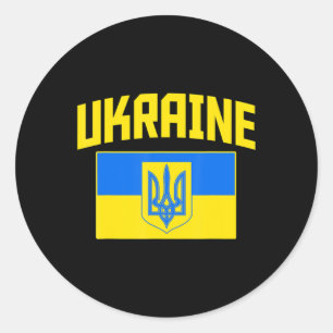 Ich stehe mit der Ukraine in Bedrängnis, die Hand  Runder Aufkleber