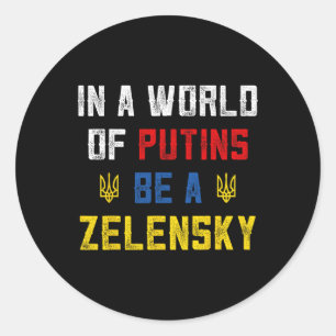 Ich stehe mit der Ukraine in einer Welt der Putins Runder Aufkleber
