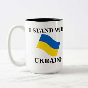 ICH STEHE MIT DER UKRAINE KAFFEE-TASSE ZWEIFARBIGE TASSE
