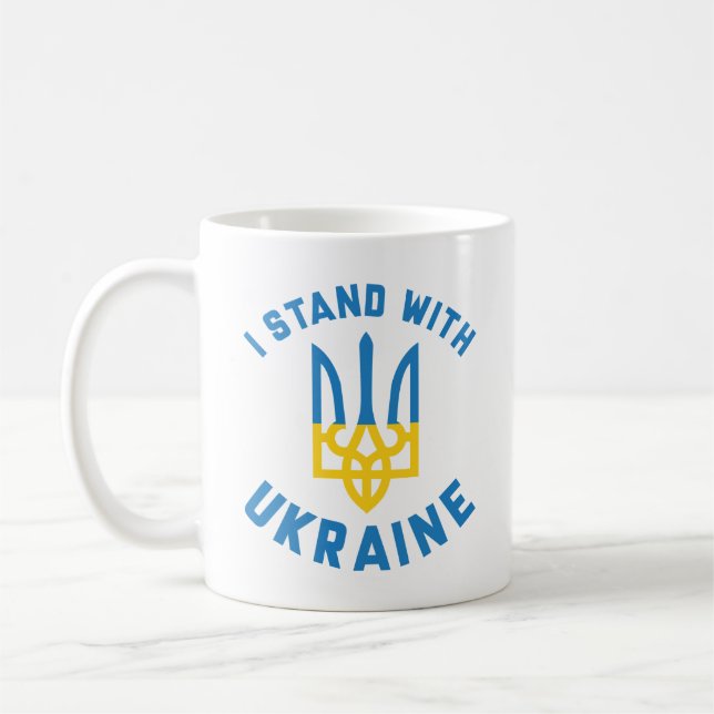 Ich stehe mit der Ukraine Kaffeetasse (Links)