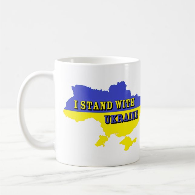 ICH STEHE MIT DER UKRAINE KAFFEETASSE (Links)