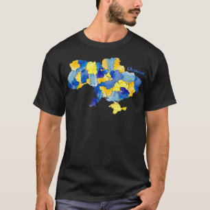 Ich stehe mit der Ukraine Karte Aquarell Souv T-Shirt