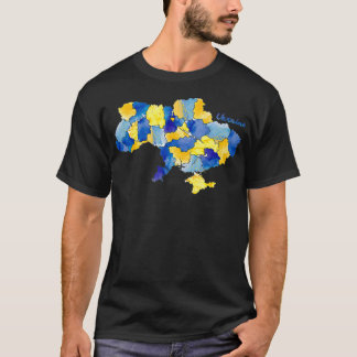 Ich stehe mit der Ukraine Karte Aquarell Souv T-Shirt