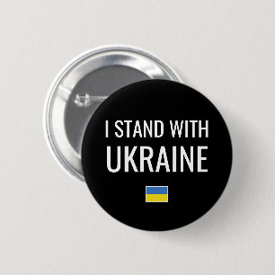 Ich stehe mit der Ukraine Nationale Flagge der U Button