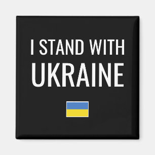 Ich stehe mit der Ukraine   Nationale Flagge der U Magnet