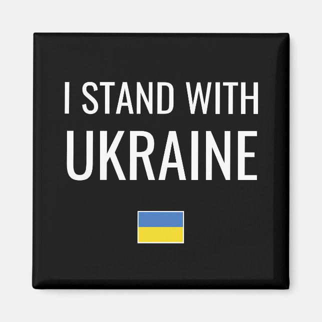 Ich stehe mit der Ukraine | Nationale Flagge der U Magnet (Vorne)