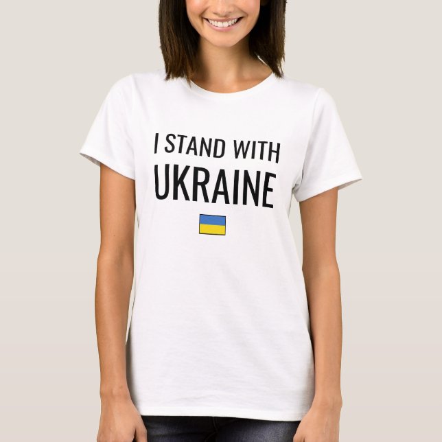 Ich stehe mit der Ukraine | Nationale Flagge der U T-Shirt (Vorderseite)
