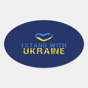 Ich stehe mit der Ukraine Ovaler Aufkleber