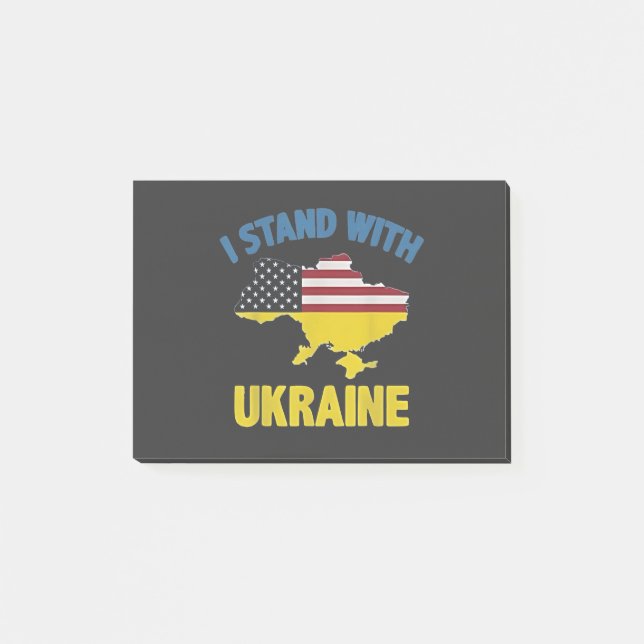 Ich stehe mit der Ukraine Post-it Klebezettel (Vorderseite)