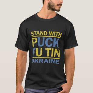 Ich stehe mit der Ukraine Puck Futin Meme Ukrainia T-Shirt