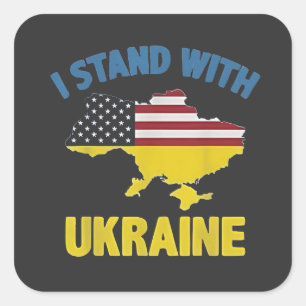 Ich stehe mit der Ukraine Quadratischer Aufkleber