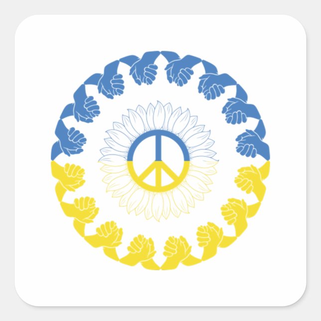 Ich stehe mit der Ukraine Quadratischer Aufkleber (Vorderseite)