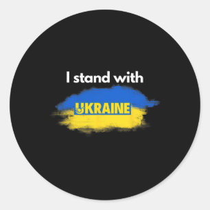 Ich stehe mit der Ukraine Runder Aufkleber
