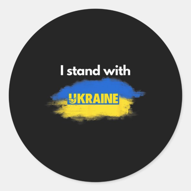 Ich stehe mit der Ukraine  Runder Aufkleber (Vorderseite)