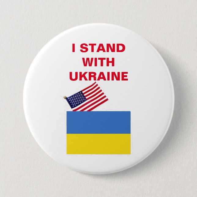 ICH STEHE MIT DER UKRAINE-SCHALTFLÄCHE BUTTON (Vorderseite)